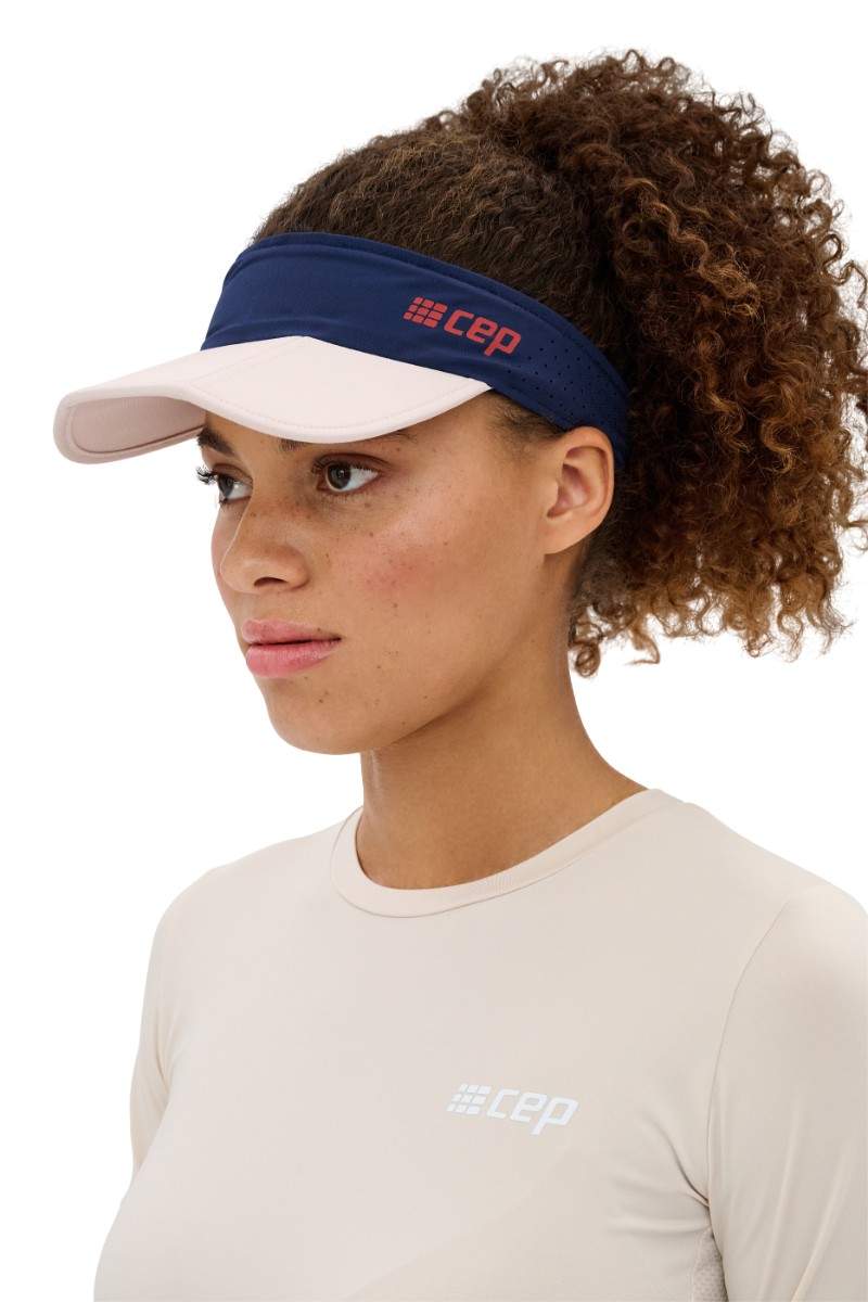 The Run Visor Unisex - Blue/Cream - Image 4